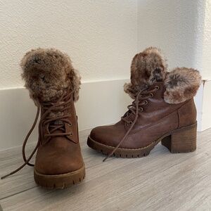 Carlos Santana fur ankle boots